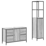 Set de mobilier pentru baie 2 piese vidaXL Gri Sonoma din lemn prelucrat Set de mobilier pentru baie 2 piese vidaXL Gri Sonoma din lemn prelucrat