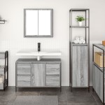 Set de mobilier pentru baie 2 piese vidaXL Gri Sonoma din lemn prelucrat Set de mobilier pentru baie 2 piese vidaXL Gri Sonoma din lemn prelucrat