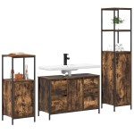 vidaXL Set Mobilier Baie din Lemn Ingineresc Stejar Fumuriu - 3 Piese vidaXL Set Mobilier Baie din Lemn Ingineresc Stejar Fumuriu - 3 Piese