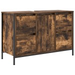 vidaXL Set Mobilier Baie din Lemn Ingineresc Stejar Fumuriu - 3 Piese vidaXL Set Mobilier Baie din Lemn Ingineresc Stejar Fumuriu - 3 Piese