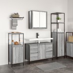 vidaXL Set mobilier baie 3 piese lemn prelucrat gri sonoma vidaXL Set mobilier baie 3 piese lemn prelucrat gri sonoma