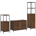 vidaXL Set mobilă baie 3 piese - Stejar maro, lemn prelucrat vidaXL Set mobilă baie 3 piese - Stejar maro, lemn prelucrat