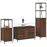vidaXL Set mobilă baie 3 piese - Stejar maro, lemn prelucrat vidaXL Set mobilă baie 3 piese - Stejar maro, lemn prelucrat