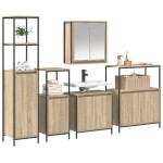 vidaXL Set mobilier baie din lemn prelucrat în stejar sonoma vidaXL Set mobilier baie din lemn prelucrat în stejar sonoma