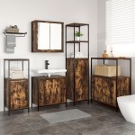 vidaXL Set de mobilier pentru baie din 5 piese din lemn tratat fumuriu vidaXL Set de mobilier pentru baie din 5 piese din lemn tratat fumuriu