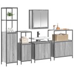 vidaXL Set mobilă baie 5 piese din lemn compus gri sonoma vidaXL Set mobilă baie 5 piese din lemn compus gri sonoma