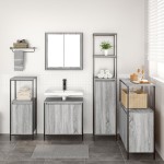 vidaXL Set mobilă baie 5 piese din lemn compus gri sonoma vidaXL Set mobilă baie 5 piese din lemn compus gri sonoma