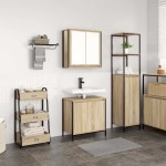 vidaXL Set mobilier de baie, 2 piese, stejar sonoma, lemn prelucrat vidaXL Set mobilier de baie, 2 piese, stejar sonoma, lemn prelucrat