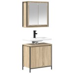 vidaXL Set mobilier de baie, 2 piese, stejar sonoma, lemn prelucrat vidaXL Set mobilier de baie, 2 piese, stejar sonoma, lemn prelucrat