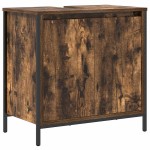 vidaXL Set mobilier de baie, 2 piese, stejar fumuriu, lemn prelucrat