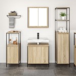 vidaXL Set de Mobilier pentru Baie 3 Piese din Stejar Sonoma și Lemn Prelucrat vidaXL Set de Mobilier pentru Baie 3 Piese din Stejar Sonoma și Lemn Prelucrat
