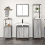 vidaXL Set mobilă baie din 3 piese în Gri Sonoma din Lemn prelucrat vidaXL Set mobilă baie din 3 piese în Gri Sonoma din Lemn prelucrat