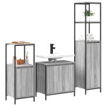 vidaXL Set mobilă baie din 3 piese în Gri Sonoma din Lemn prelucrat vidaXL Set mobilă baie din 3 piese în Gri Sonoma din Lemn prelucrat