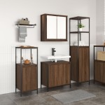 vidaXL Set de mobilier pentru baie din 3 piese în stejar maro, lemn prelucrat vidaXL Set de mobilier pentru baie din 3 piese în stejar maro, lemn prelucrat