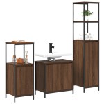 vidaXL Set de mobilier pentru baie din 3 piese în stejar maro, lemn prelucrat vidaXL Set de mobilier pentru baie din 3 piese în stejar maro, lemn prelucrat
