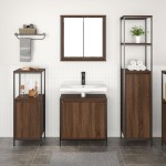 vidaXL Set de mobilier pentru baie din 3 piese în stejar maro, lemn prelucrat vidaXL Set de mobilier pentru baie din 3 piese în stejar maro, lemn prelucrat