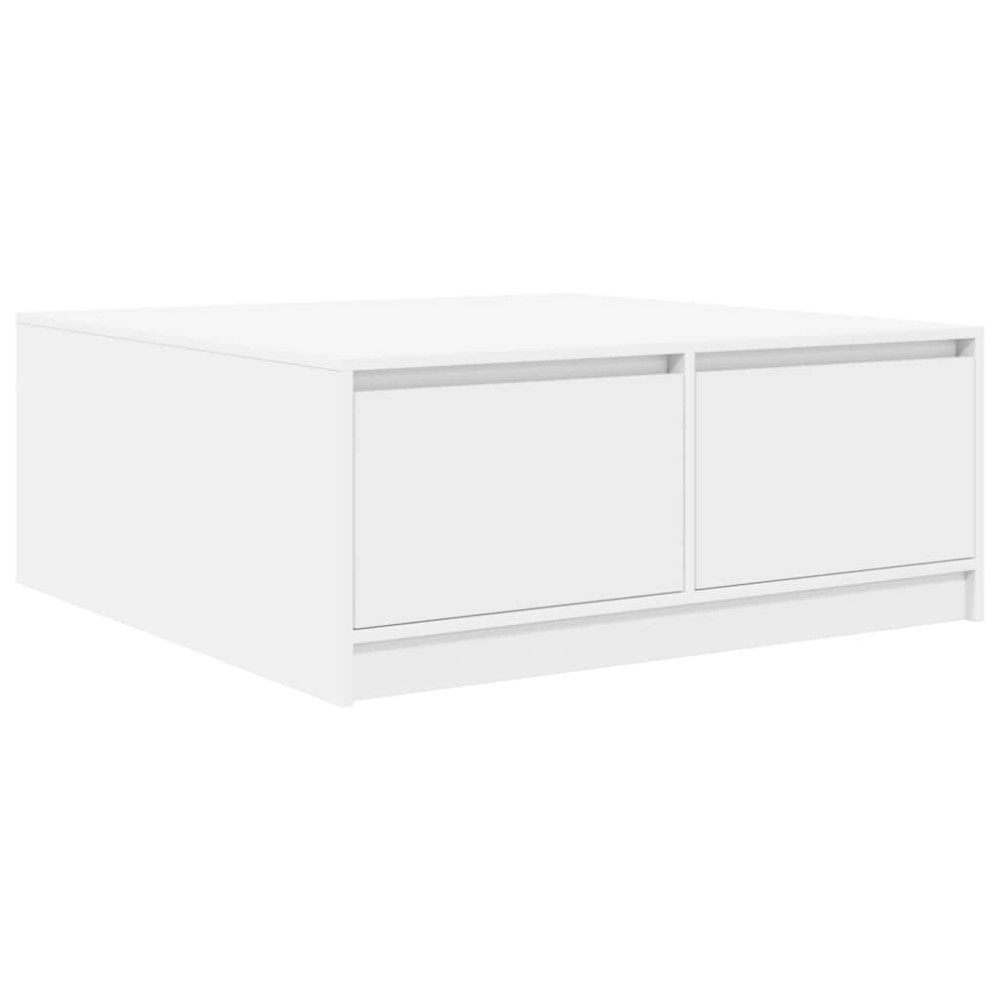 vidaXL Masuta de cafea cu sertare alb 100x100x40 cm