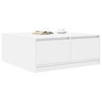 vidaXL Masuta de cafea cu sertare alb 100x100x40 cm vidaXL Masuta de cafea cu sertare alb 100x100x40 cm