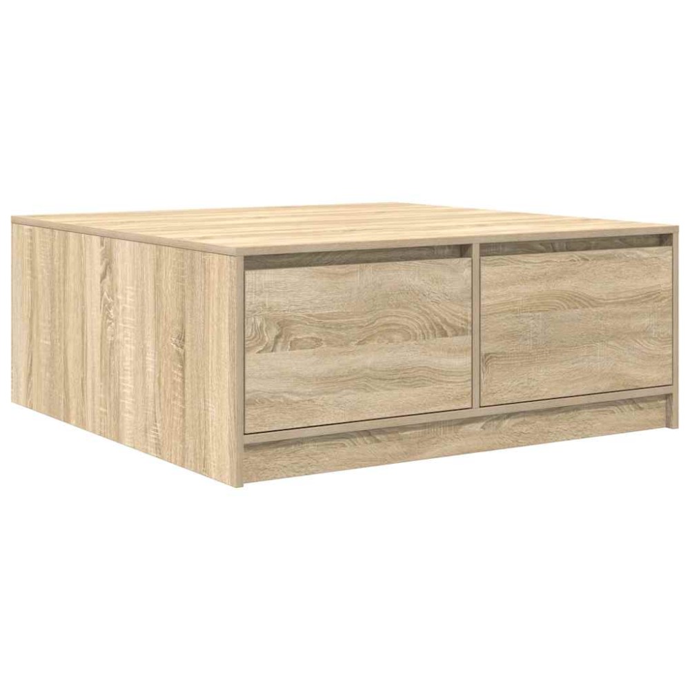 vidaXL Masuta de cafea cu sertare Stejar Sonoma 100x100x40 cm