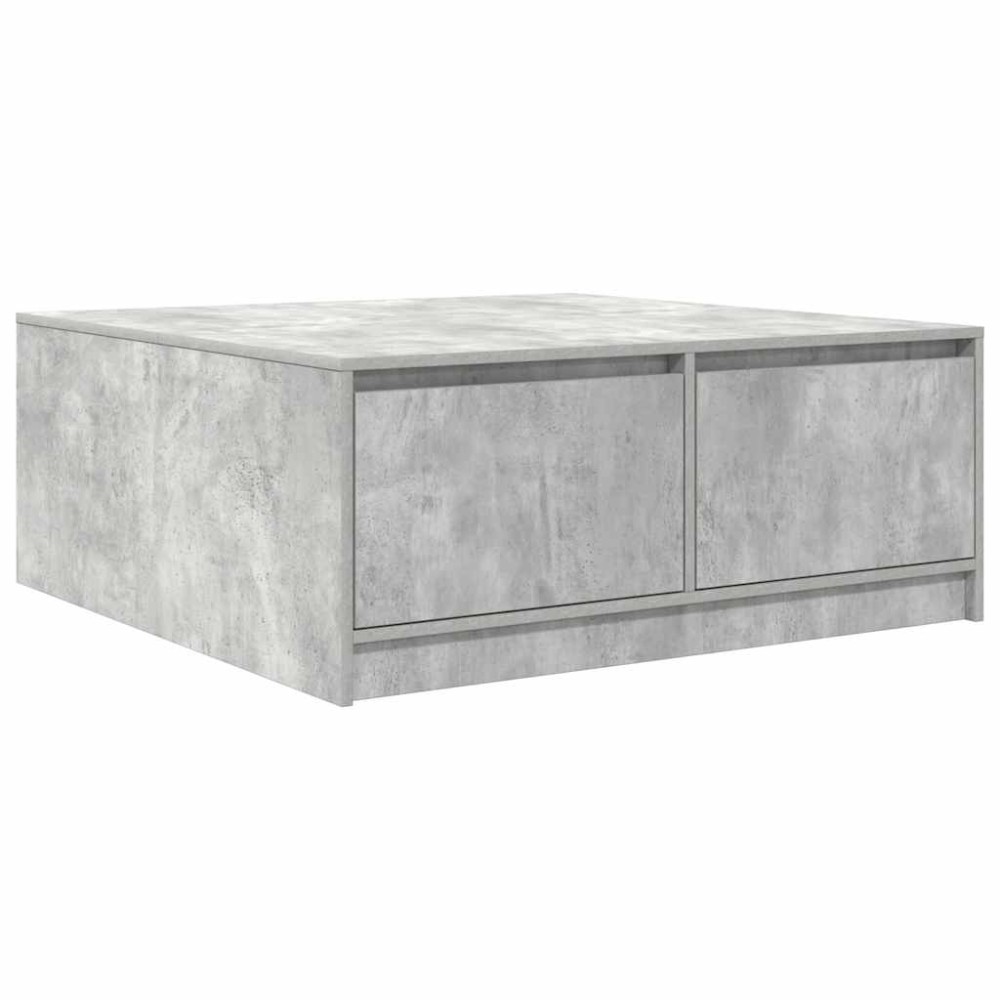 vidaXL Masuta de cafea cu sertare Gri beton 100x100x40 cm