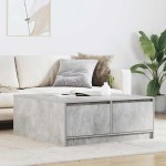 vidaXL Masuta de cafea cu sertare Gri beton 100x100x40 cm vidaXL Masuta de cafea cu sertare Gri beton 100x100x40 cm