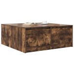 vidaXL Masuta de cafea cu sertare Stejar afumat 100x100x40 cm vidaXL Masuta de cafea cu sertare Stejar afumat 100x100x40 cm