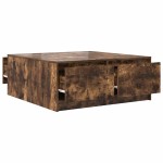 vidaXL Masuta de cafea cu sertare Stejar afumat 100x100x40 cm vidaXL Masuta de cafea cu sertare Stejar afumat 100x100x40 cm