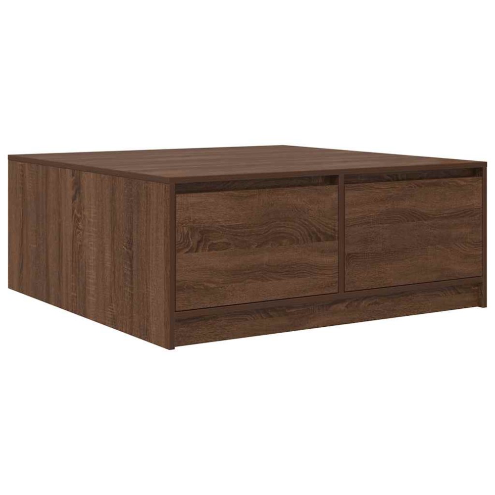 vidaXL Masuta de cafea cu sertare Stejar maro 100x100x40 cm