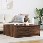 vidaXL Masuta de cafea cu sertare Stejar maro 100x100x40 cm vidaXL Masuta de cafea cu sertare Stejar maro 100x100x40 cm