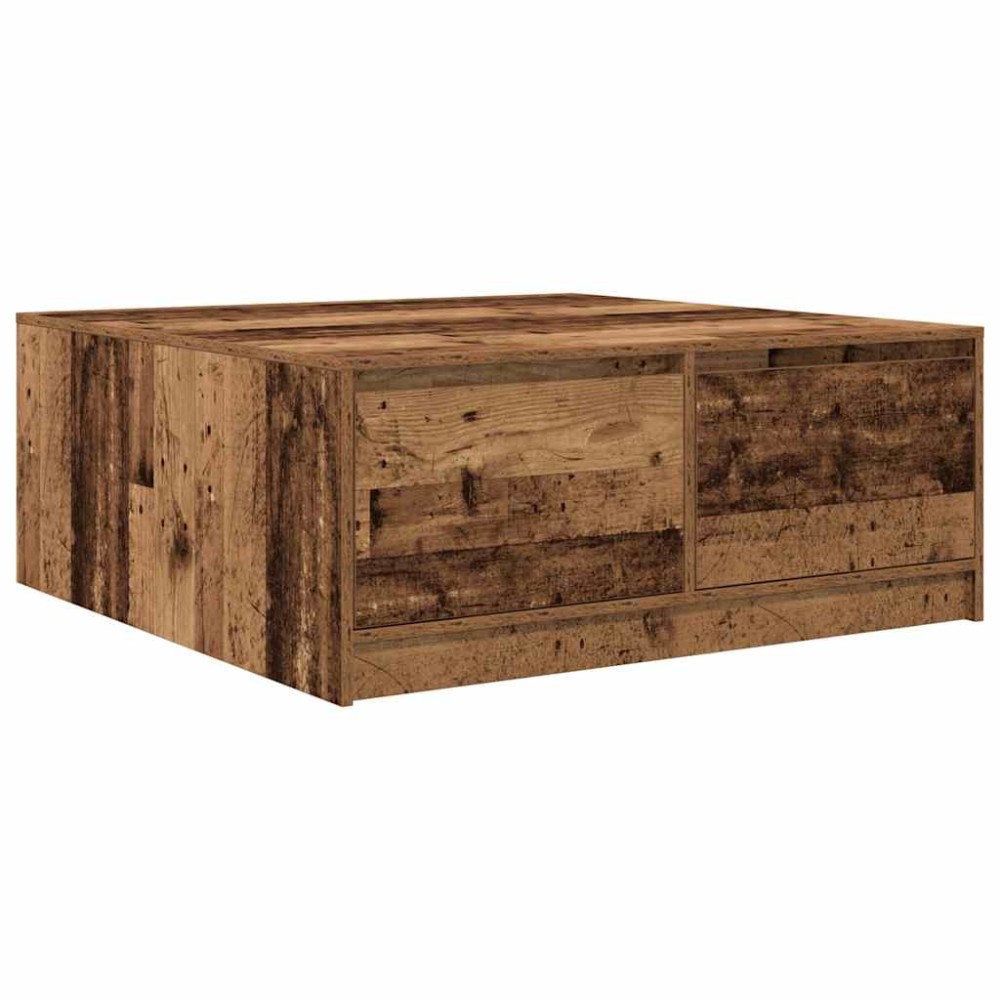vidaXL Masuta de cafea cu sertare din lemn vechi 100x100x40 cm