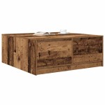 vidaXL Masuta de cafea cu sertare din lemn vechi 100x100x40 cm