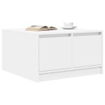 vidaXL Masuta de cafea cu sertare alb 70,5x70x40 cm vidaXL Masuta de cafea cu sertare alb 70,5x70x40 cm