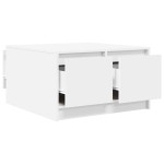 vidaXL Masuta de cafea cu sertare alb 70,5x70x40 cm vidaXL Masuta de cafea cu sertare alb 70,5x70x40 cm