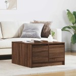 vidaXL Masuta de cafea cu sertare Stejar maro 70,5x70x40 cm vidaXL Masuta de cafea cu sertare Stejar maro 70,5x70x40 cm