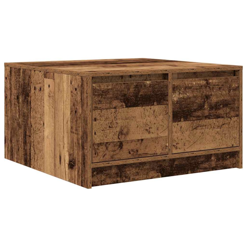 vidaXL Masuta de cafea cu sertare din lemn vechi 70,5x70x40 cm