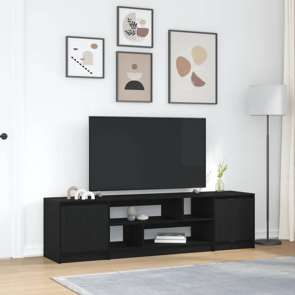 vidaXL Dulap TV Stejar Negru 188,5x41x50 cm Lemn prelucrat