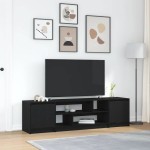 vidaXL Dulap TV Stejar Negru 188,5x41x50 cm Lemn prelucrat