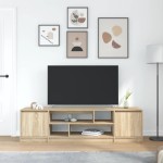 vidaXL Comodă TV, stejar sonoma, 188,5x41x50 cm, lemn compozit vidaXL Comodă TV, stejar sonoma, 188,5x41x50 cm, lemn compozit