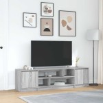 vidaXL Comodă TV, gri sonoma, 188,5x41x50 cm, lemn prelucrat vidaXL Comodă TV, gri sonoma, 188,5x41x50 cm, lemn prelucrat