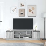 vidaXL Comodă TV, gri sonoma, 188,5x41x50 cm, lemn prelucrat vidaXL Comodă TV, gri sonoma, 188,5x41x50 cm, lemn prelucrat