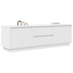 vidaXL Dulap TV cu lumini LED alb 160,5x41x50 cm vidaXL Dulap TV cu lumini LED alb 160,5x41x50 cm
