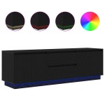 vidaXL Dulap TV cu lumini LED Stejar negru 160,5x41x50 cm vidaXL Dulap TV cu lumini LED Stejar negru 160,5x41x50 cm