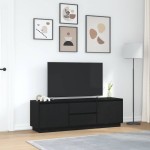 vidaXL Dulap TV cu lumini LED Stejar negru 160,5x41x50 cm vidaXL Dulap TV cu lumini LED Stejar negru 160,5x41x50 cm