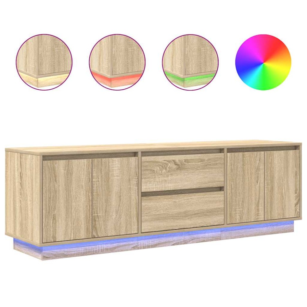 vidaXL Dulap TV cu lumini LED Stejar Sonoma 160,5x41x50 cm