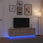 vidaXL Dulap TV cu lumini LED Stejar Sonoma 160,5x41x50 cm vidaXL Dulap TV cu lumini LED Stejar Sonoma 160,5x41x50 cm