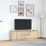 vidaXL Dulap TV cu lumini LED Stejar Sonoma 160,5x41x50 cm vidaXL Dulap TV cu lumini LED Stejar Sonoma 160,5x41x50 cm