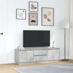vidaXL Dulap TV cu lumini LED Gri beton 160,5x41x50 cm vidaXL Dulap TV cu lumini LED Gri beton 160,5x41x50 cm