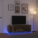 vidaXL Dulap TV cu lumini LED Stejar afumat 160,5x41x50 cm vidaXL Dulap TV cu lumini LED Stejar afumat 160,5x41x50 cm