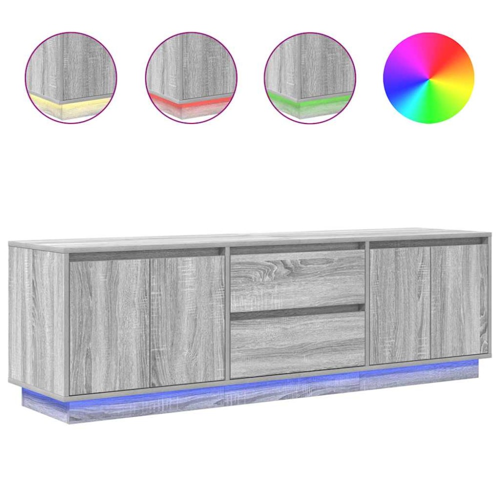 vidaXL Dulap TV cu lumini LED Gri Sonoma 160,5x41x50 cm