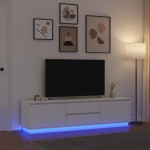 vidaXL Dulap TV cu lumini LED alb 193,5x41x50 cm vidaXL Dulap TV cu lumini LED alb 193,5x41x50 cm